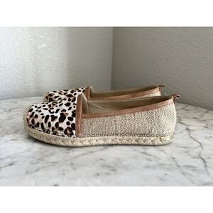 Stuart Weitzman Womens Espadrille Slip On Shoes Size 8 M Animal Print Jute